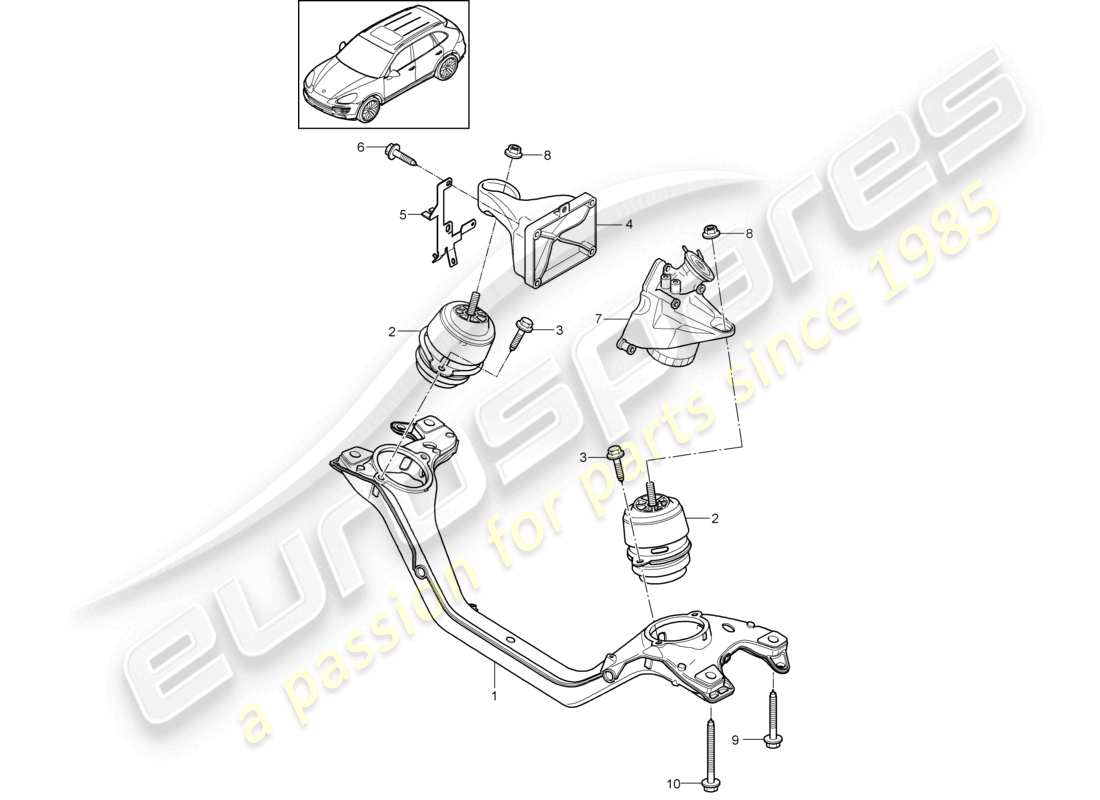 a part diagram from the porsche cayenne parts catalogue