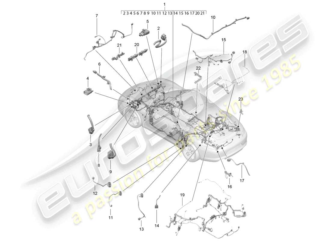 a part diagram from the porsche 991 parts catalogue