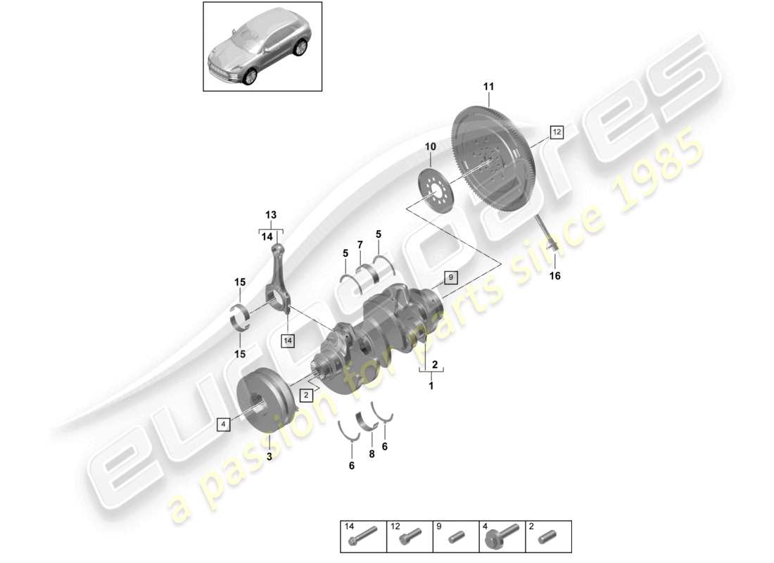 a part diagram from the porsche 2019 (macan) parts catalogue