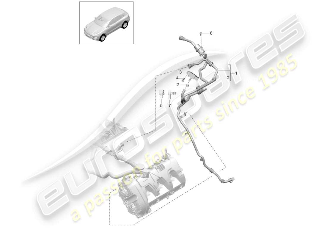 a part diagram from the porsche 2014 (macan) parts catalogue
