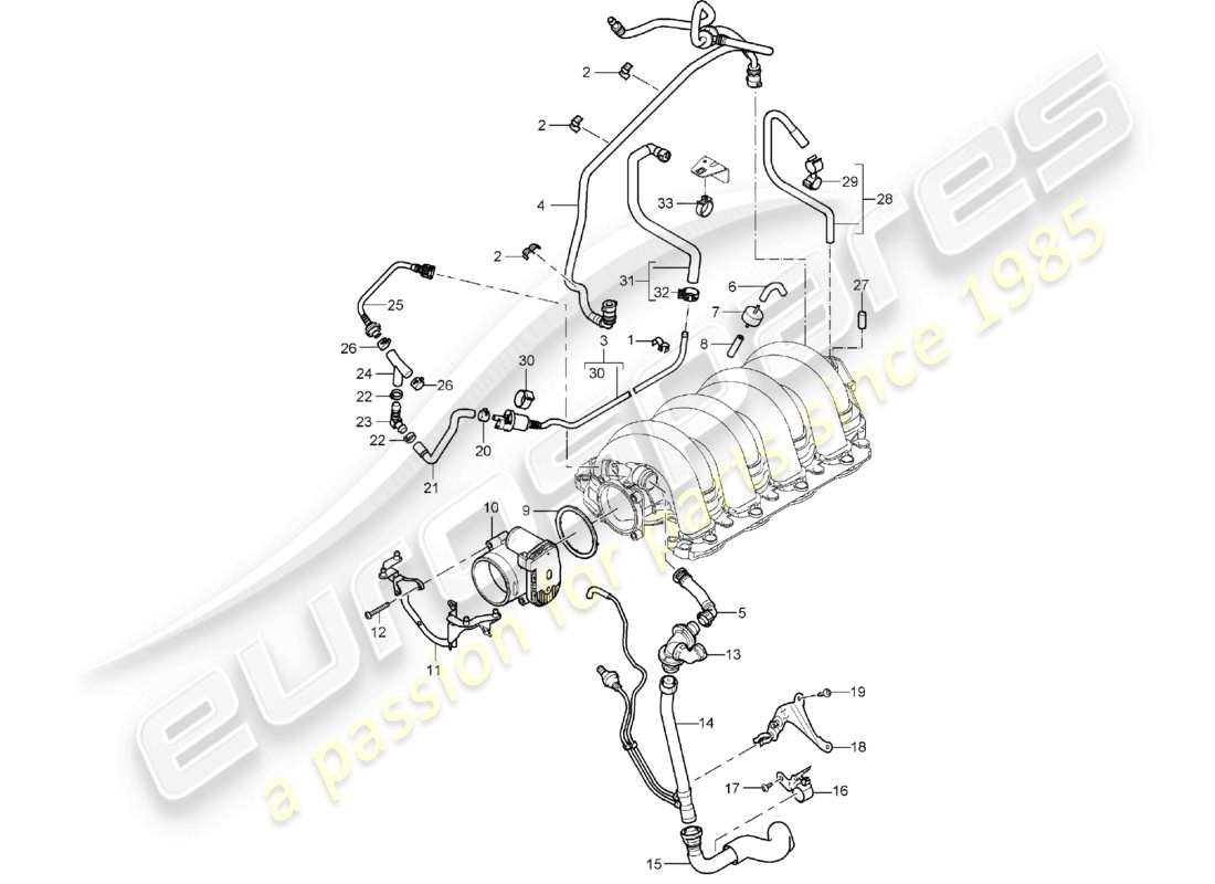 a part diagram from the porsche 2003 (cayenne e1 9pa) parts catalogue