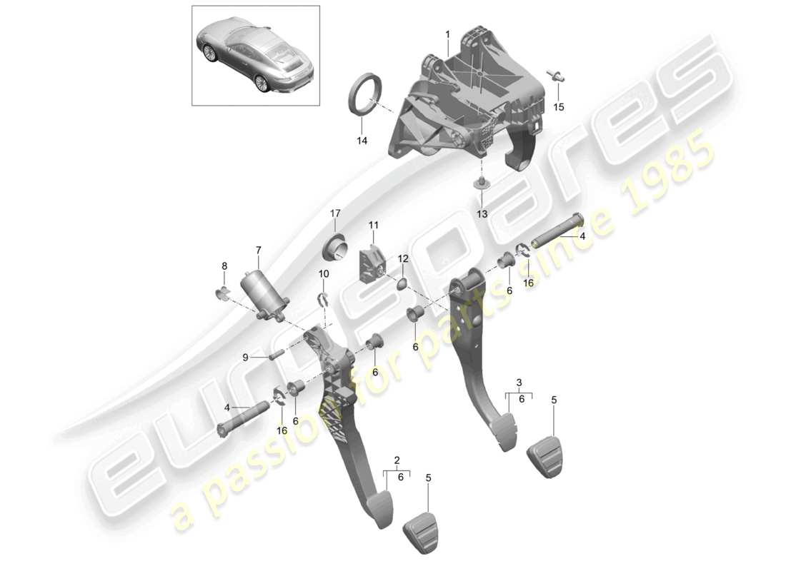 a part diagram from the porsche 2019 (991-2) parts catalogue