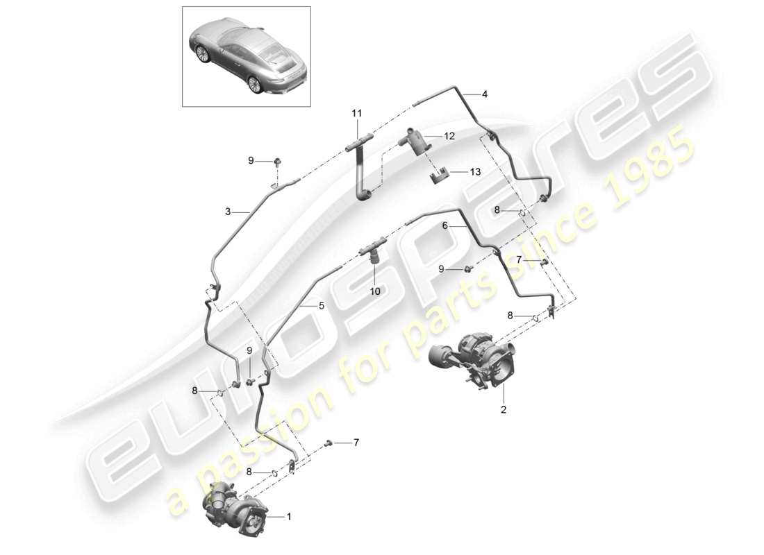 a part diagram from the porsche 991 parts catalogue
