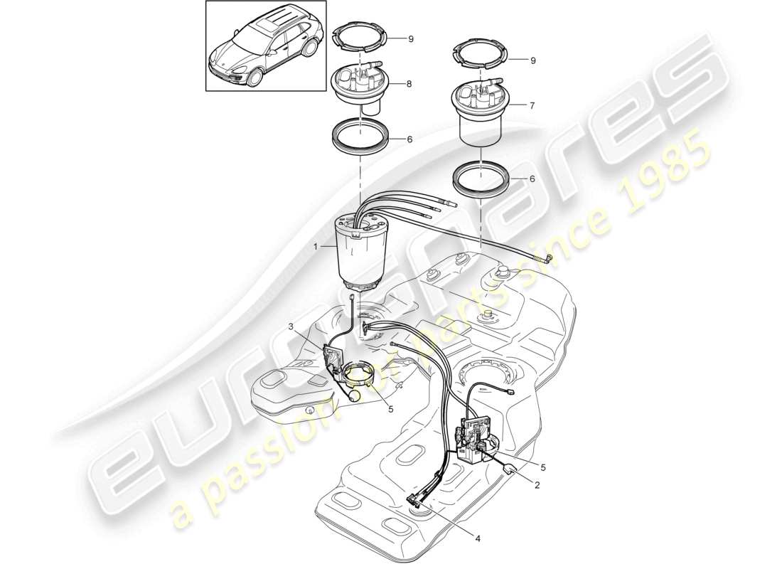 a part diagram from the porsche cayenne parts catalogue