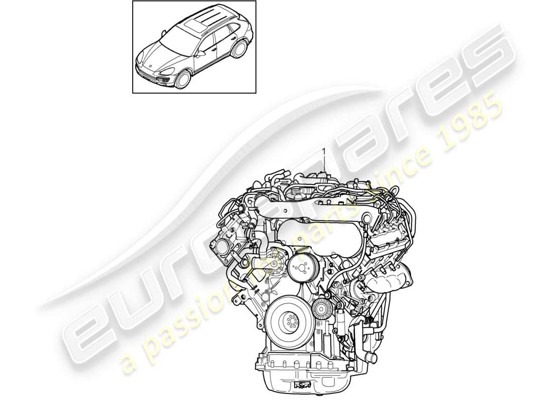 a part diagram from the porsche 2011 (cayenne e2 92a) parts catalogue