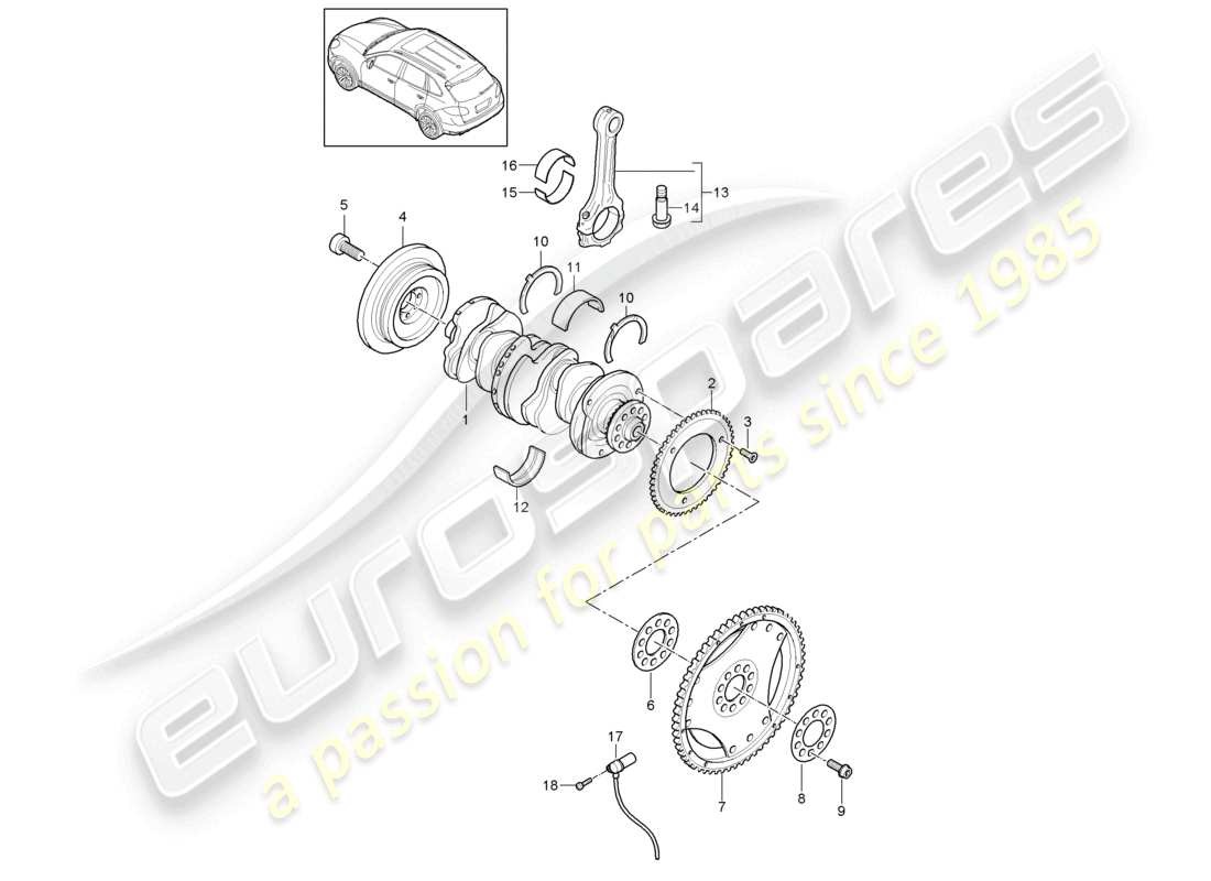 a part diagram from the porsche cayenne parts catalogue