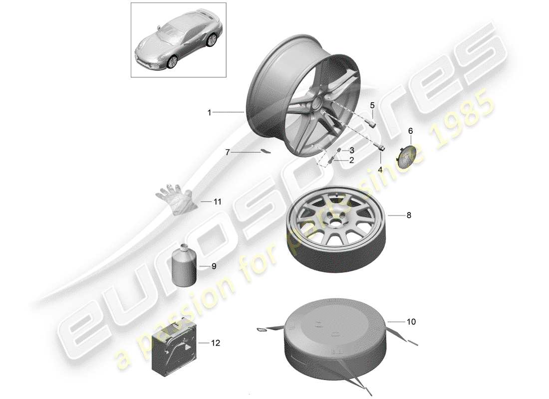 a part diagram from the porsche 991 parts catalogue