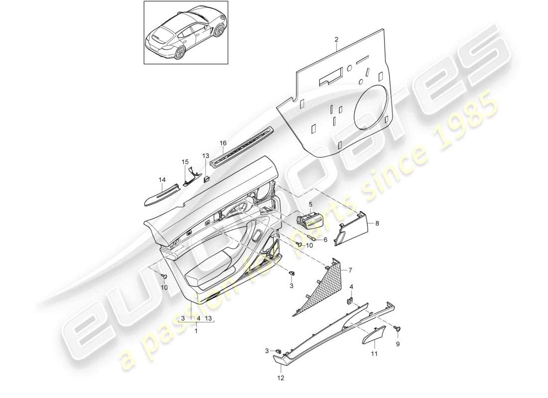 a part diagram from the porsche panamera parts catalogue