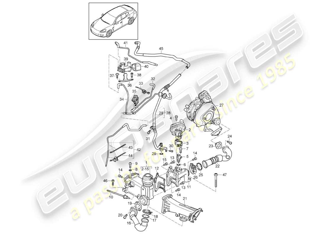 a part diagram from the porsche panamera parts catalogue
