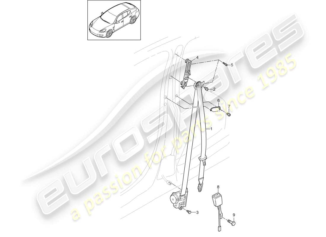 a part diagram from the porsche panamera parts catalogue