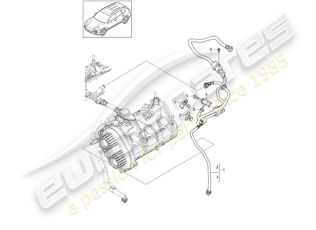 a part diagram from the porsche cayenne parts catalogue