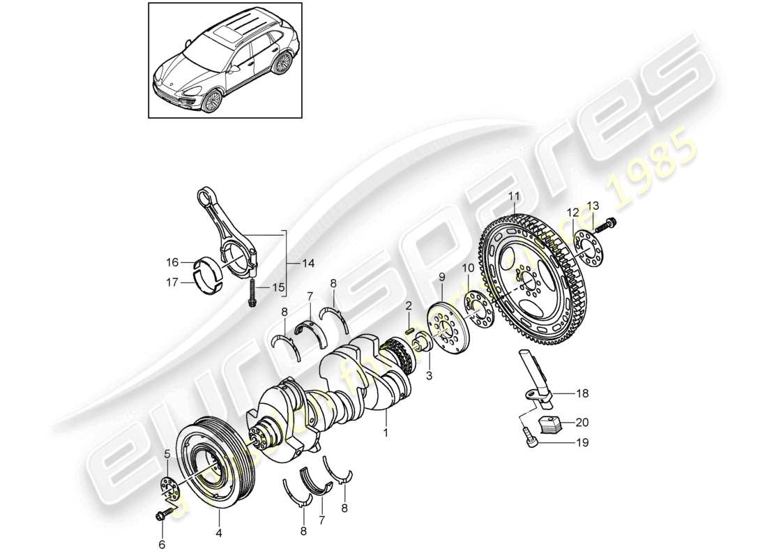 a part diagram from the porsche 2018 (cayenne e2 92a) parts catalogue
