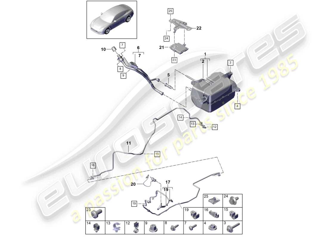 VIEW PARTS DIAGRAMS FROM THE PORSCHE PANAMERA PARTS CATALOGUE a part diagram from the porsche panamera parts catalogue