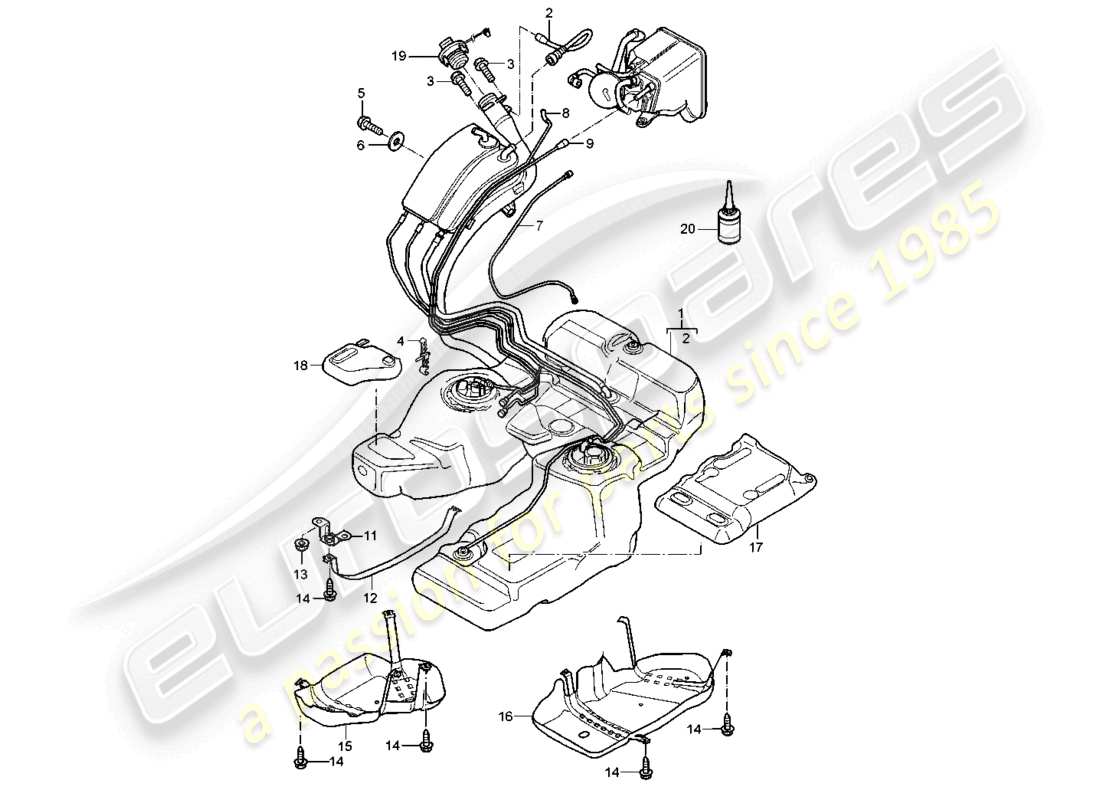 a part diagram from the porsche 2003 (cayenne e1 9pa) parts catalogue