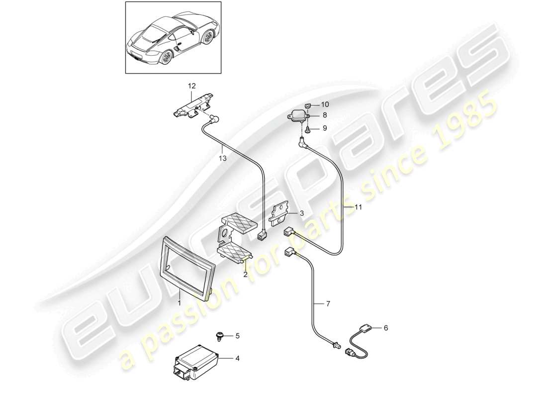 a part diagram from the porsche cayman parts catalogue