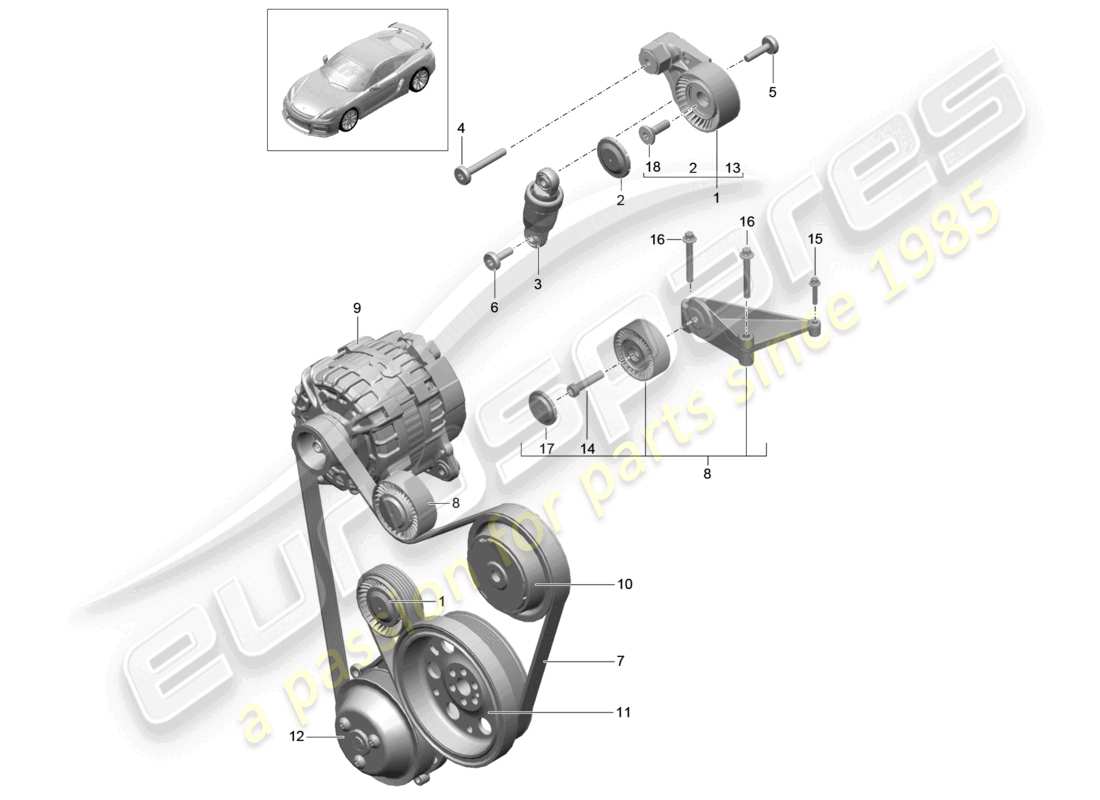 a part diagram from the porsche 2016 (981 cayman gt4) parts catalogue