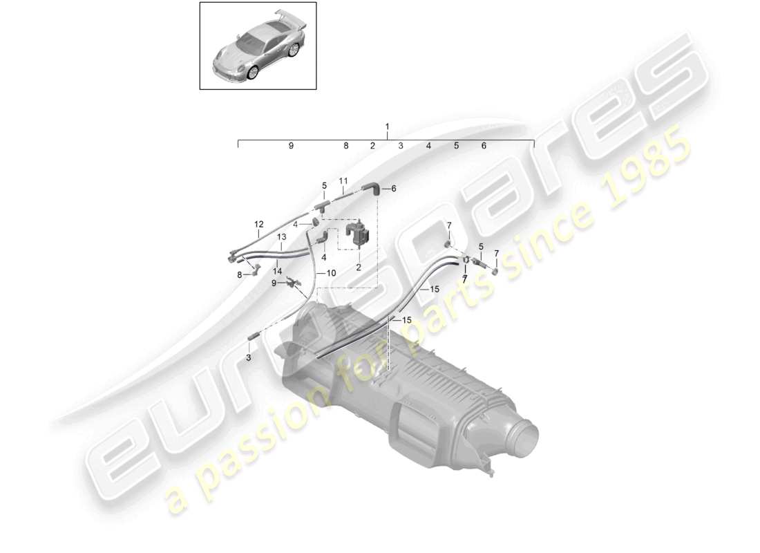 a part diagram from the porsche 2019 (991-2 turbo) parts catalogue