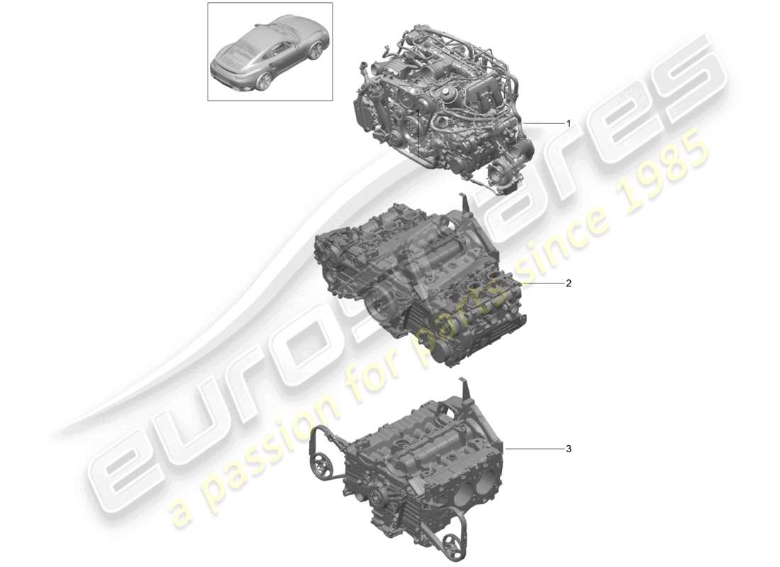 a part diagram from the porsche 2019 (991-2 turbo) parts catalogue
