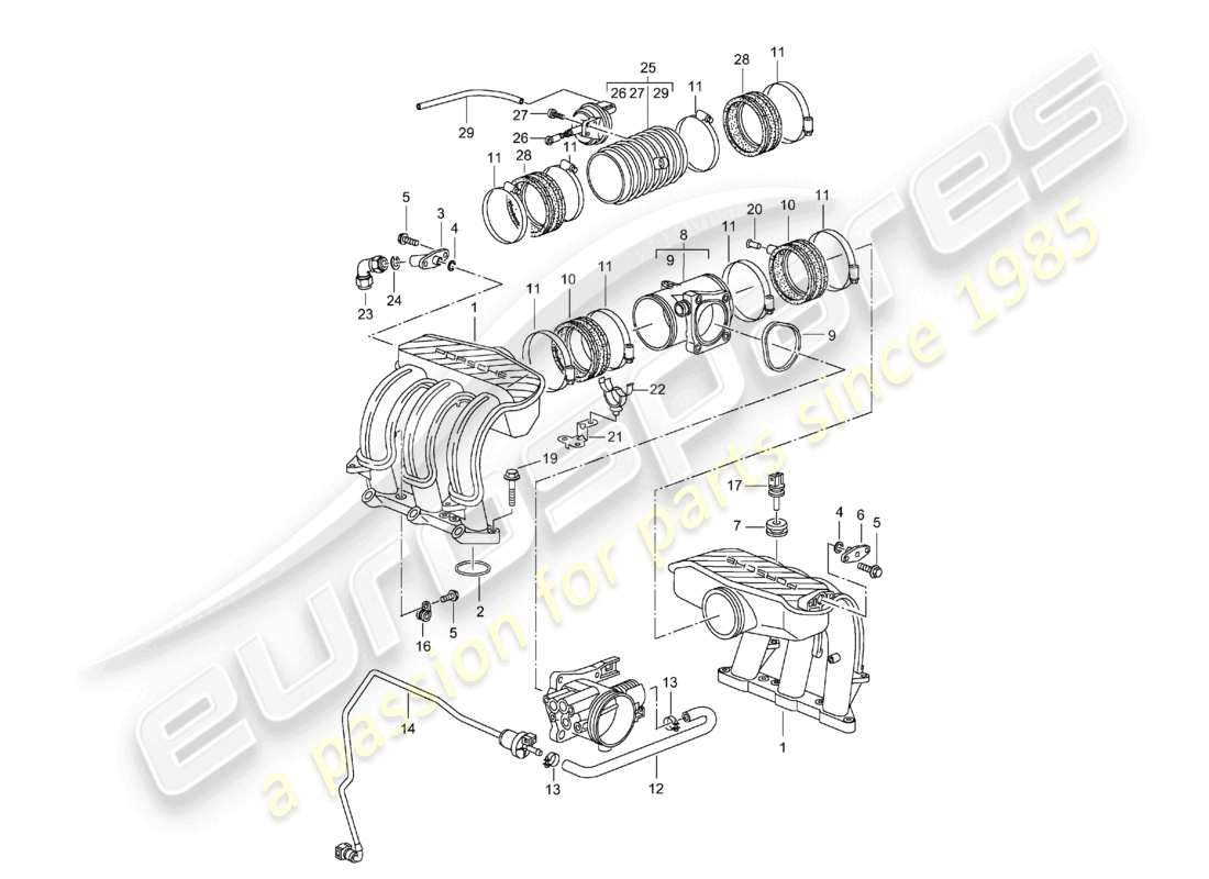 a part diagram from the porsche boxster parts catalogue