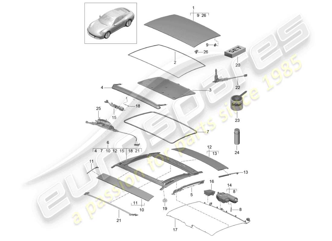a part diagram from the porsche 2018 (991-2) parts catalogue