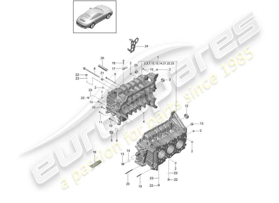 a part diagram from the porsche 991 parts catalogue
