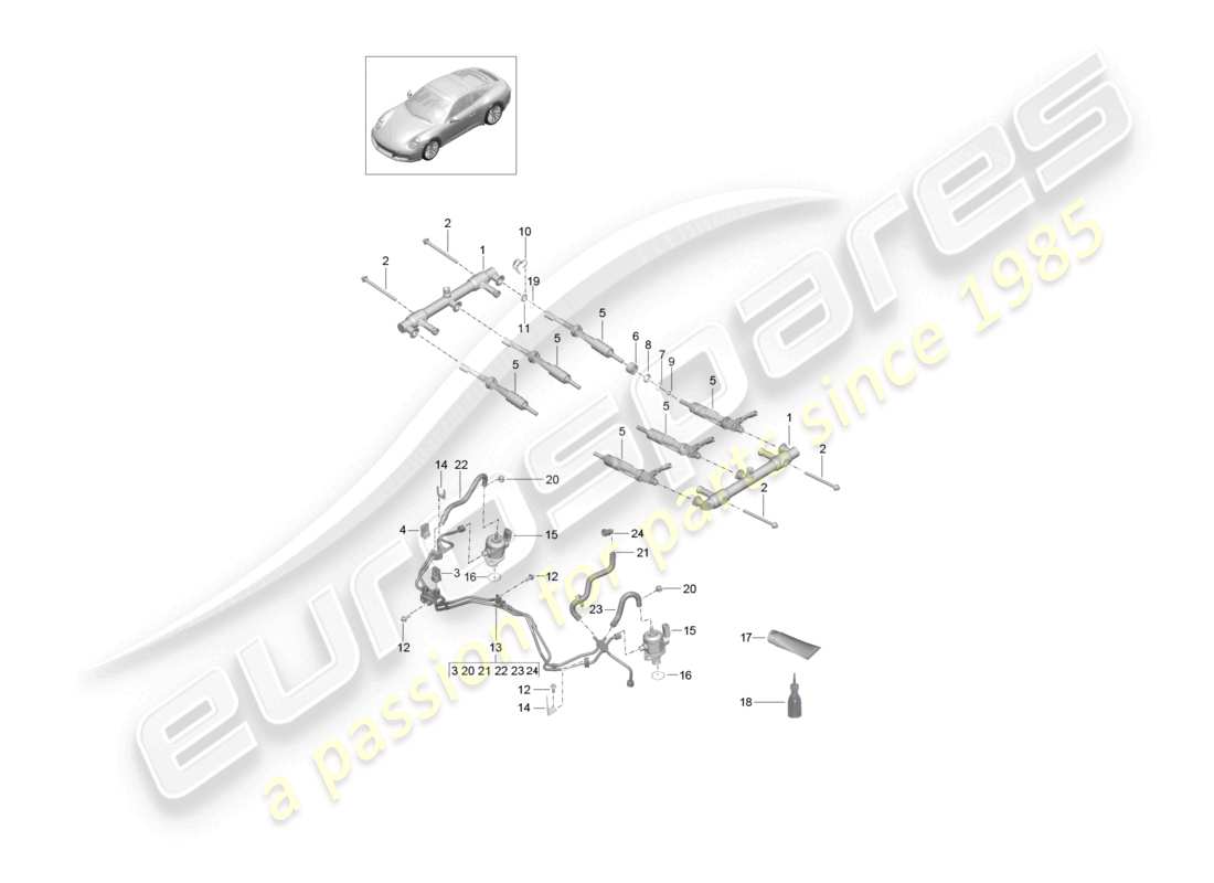 a part diagram from the porsche 991 parts catalogue
