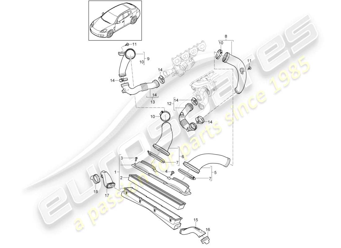 a part diagram from the porsche 2012 (panamera 970) parts catalogue