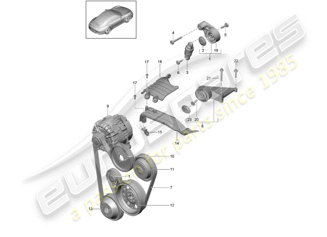 a part diagram from the porsche 2014 (991-1) parts catalogue