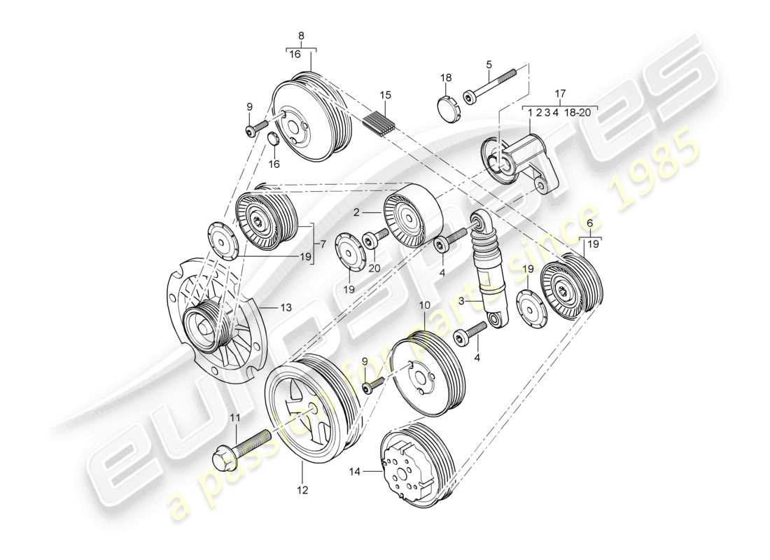a part diagram from the porsche 2006 (cayenne e1 9pa) parts catalogue