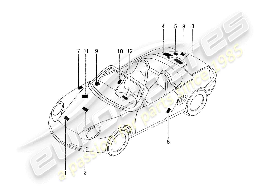 a part diagram from the porsche 2003 (986 boxster) parts catalogue