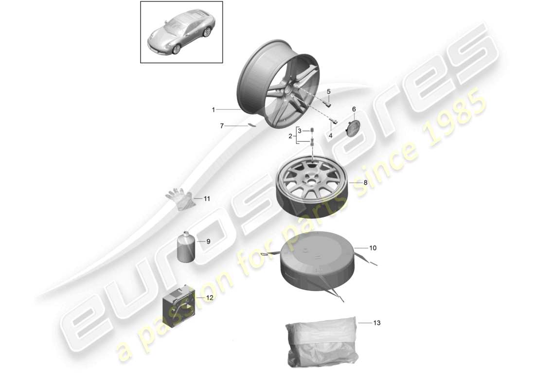 a part diagram from the porsche 991 parts catalogue