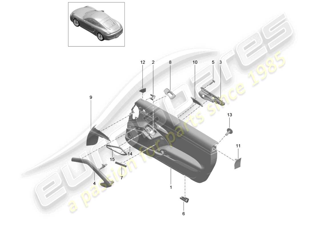 a part diagram from the porsche 2014 (981 cayman) parts catalogue