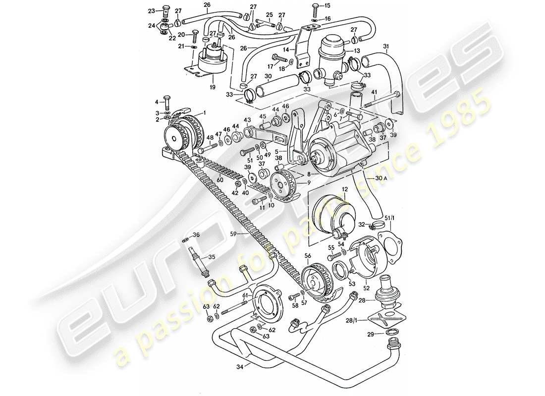 a part diagram from the porsche 1977 (911 turbo) parts catalogue