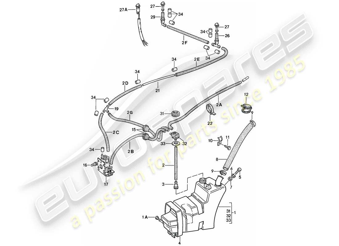 a part diagram from the porsche 1986 (911) parts catalogue