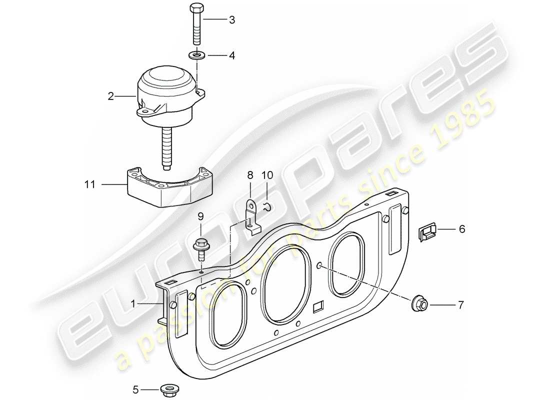 a part diagram from the porsche 2005 (996 gt3) parts catalogue