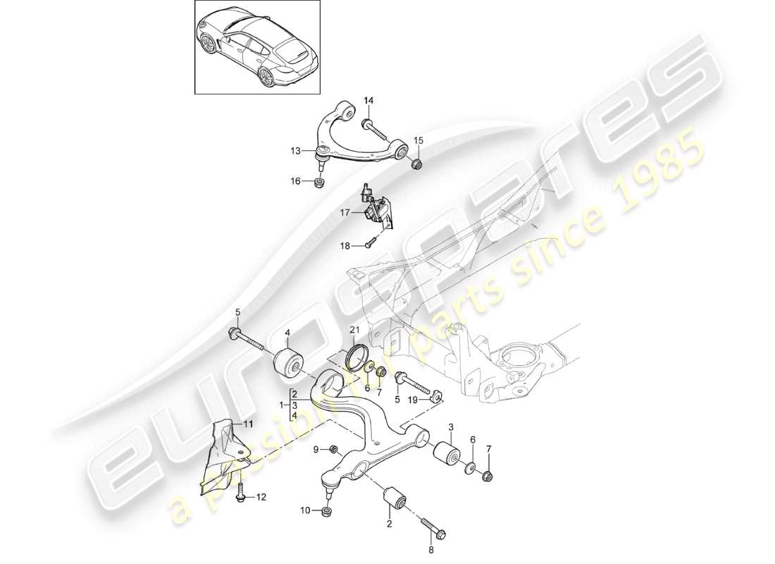 VIEW PARTS DIAGRAMS FROM THE PORSCHE PANAMERA PARTS CATALOGUE a part diagram from the porsche panamera parts catalogue