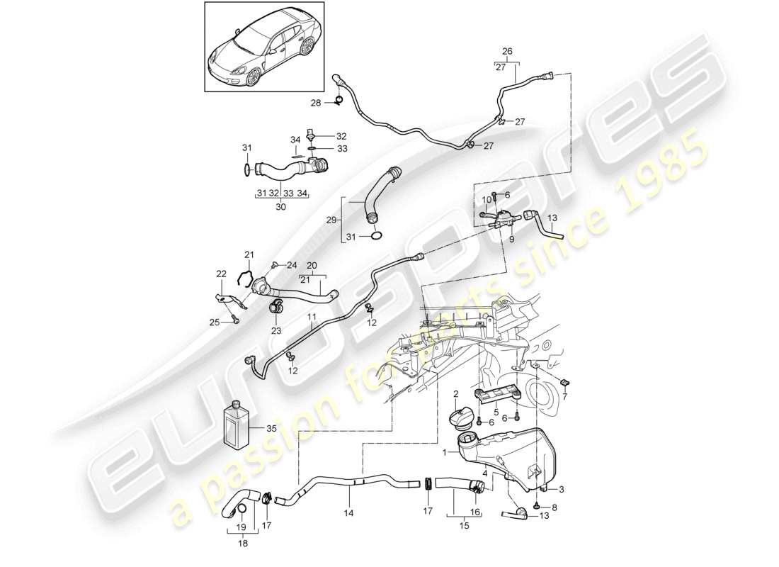 a part diagram from the porsche panamera parts catalogue