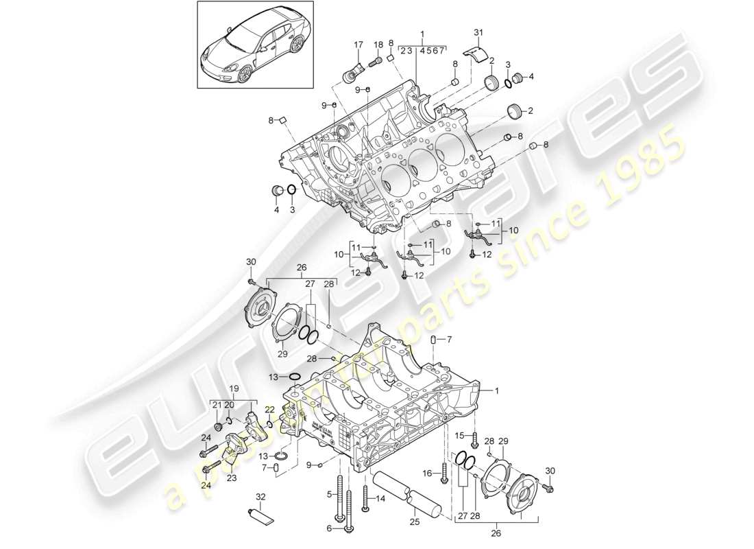 a part diagram from the porsche panamera parts catalogue
