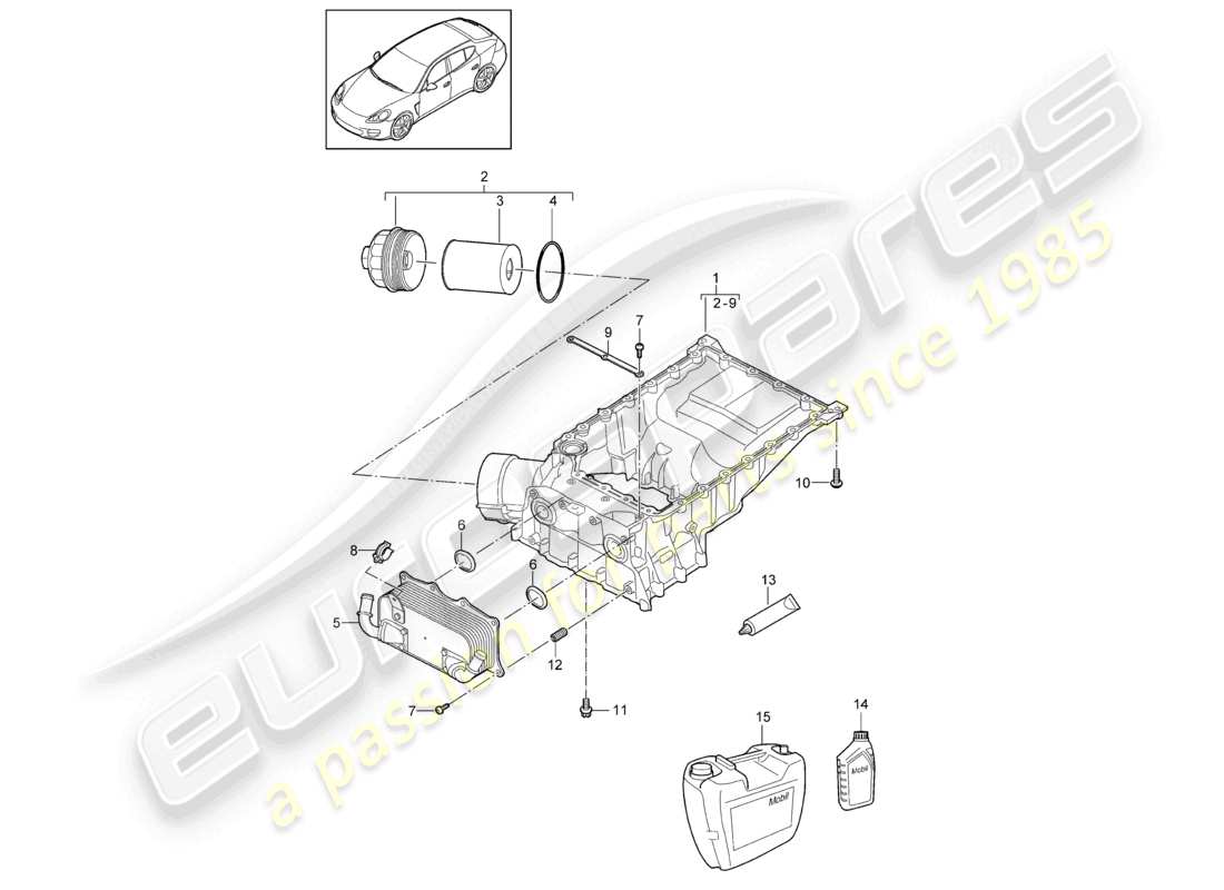 VIEW PARTS DIAGRAMS FROM THE PORSCHE PANAMERA PARTS CATALOGUE a part diagram from the porsche panamera parts catalogue