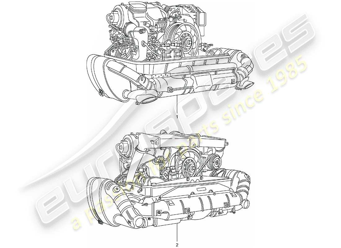 a part diagram from the porsche 1997 (refurbished and exchange catalogue) parts catalogue