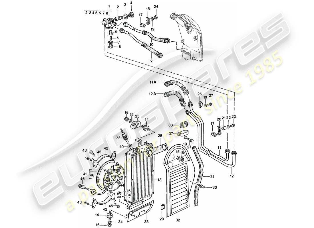 a part diagram from the porsche 911 parts catalogue