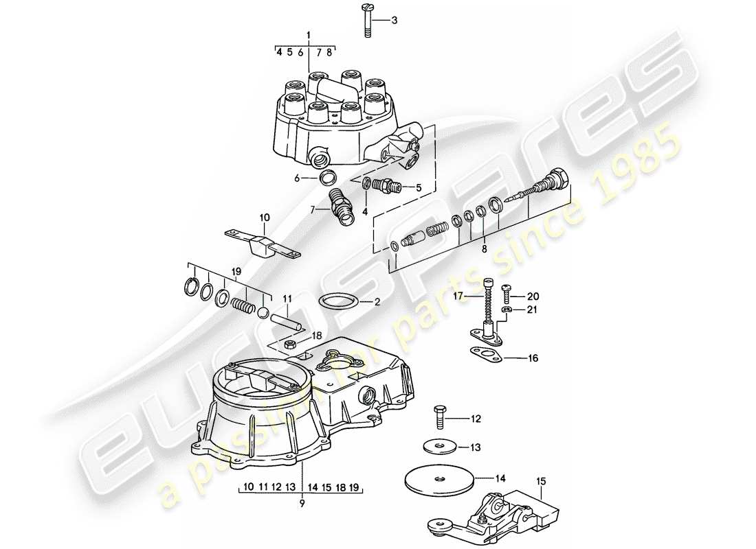 a part diagram from the porsche 1983 (928) parts catalogue