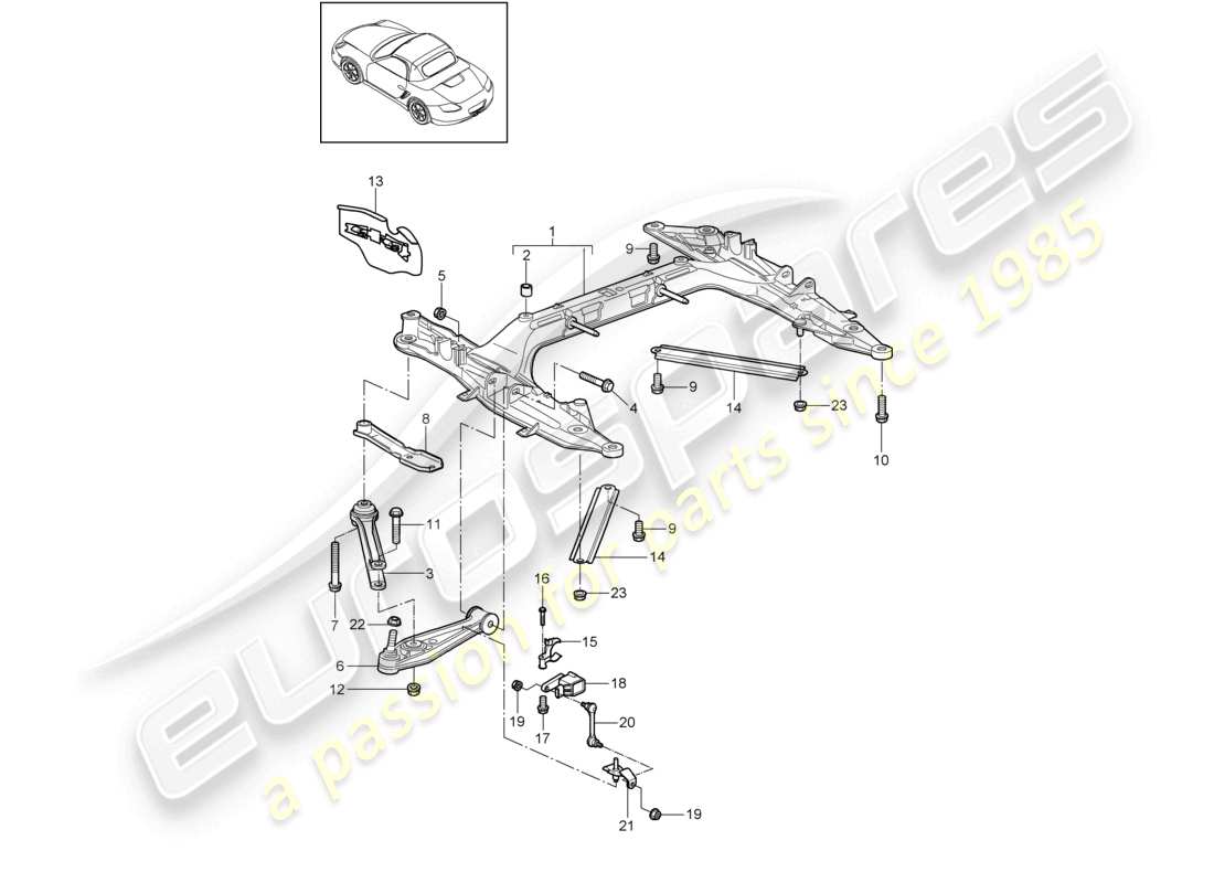 a part diagram from the porsche 2011 (987 boxster) parts catalogue