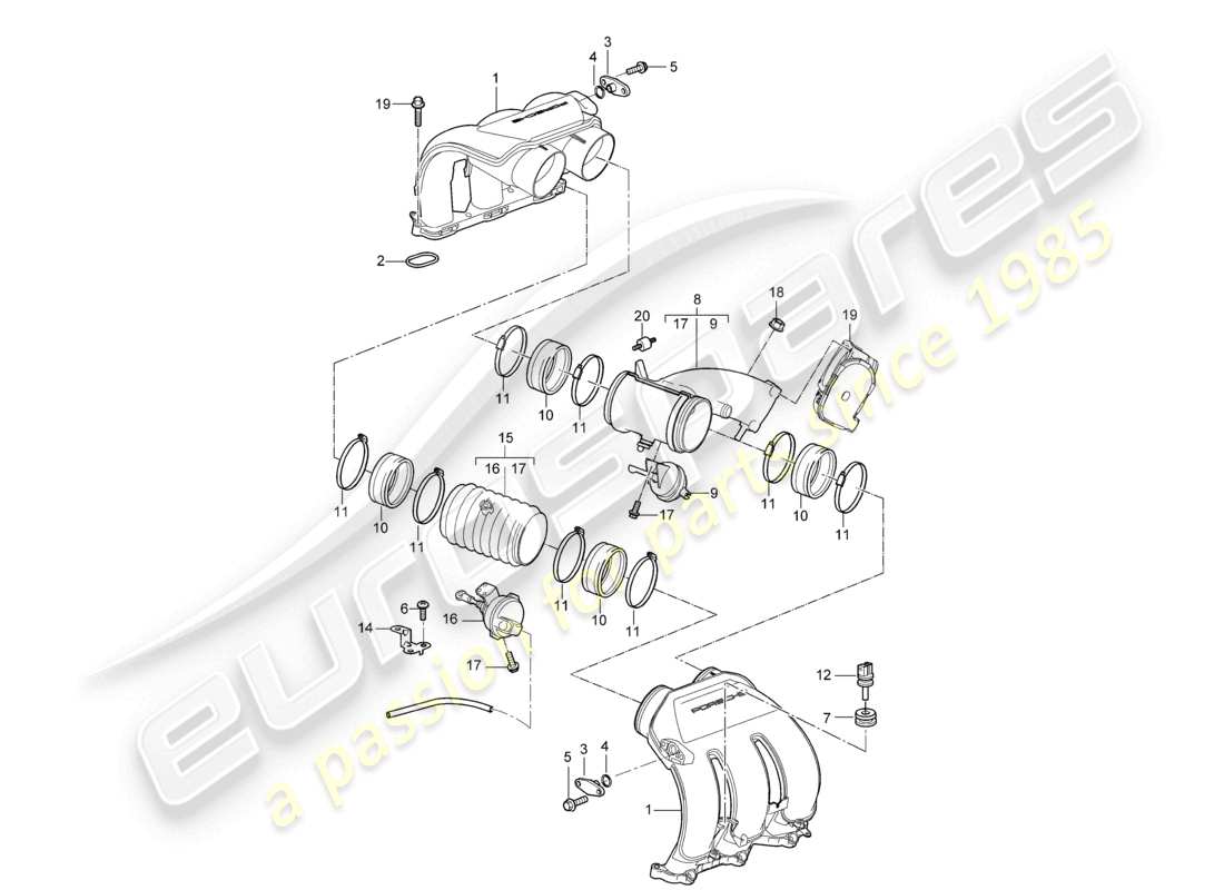 a part diagram from the porsche 2008 (987 boxster) parts catalogue