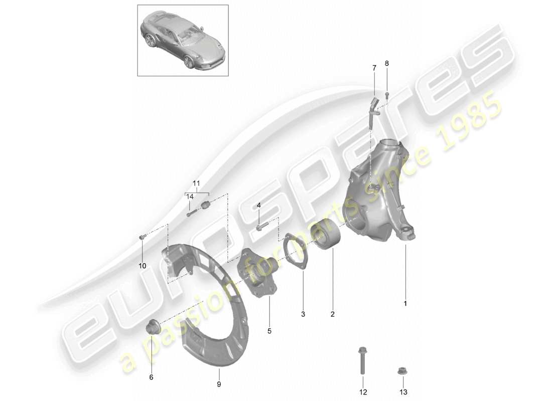 a part diagram from the porsche 991 parts catalogue