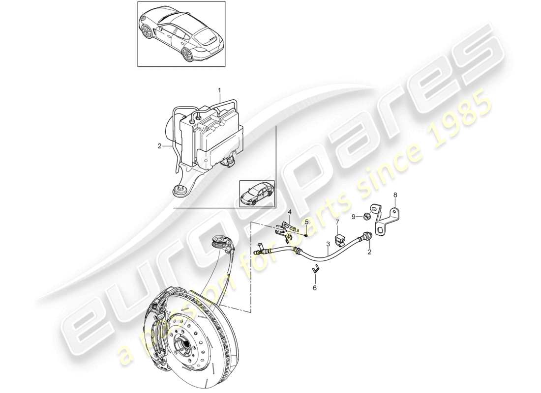 a part diagram from the porsche 2016 (panamera 970) parts catalogue