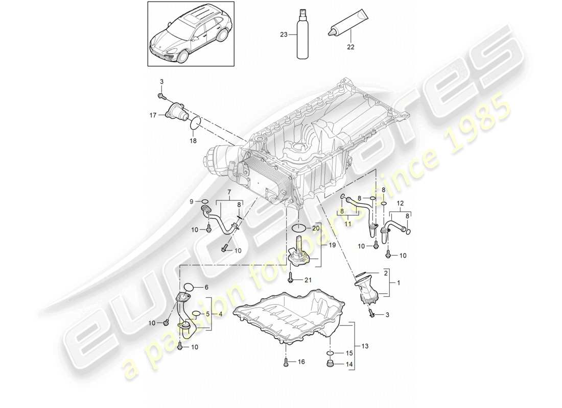a part diagram from the porsche 2012 (cayenne e2 92a) parts catalogue