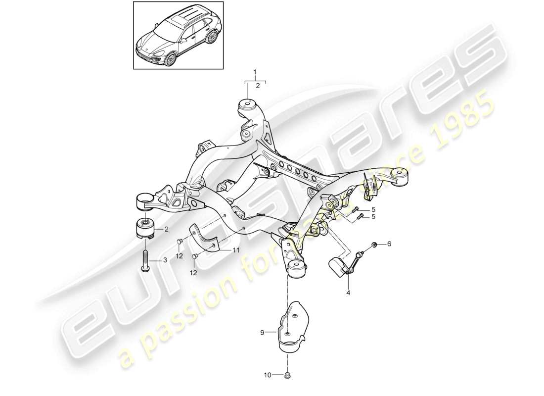 a part diagram from the porsche 2015 (cayenne e2 92a) parts catalogue