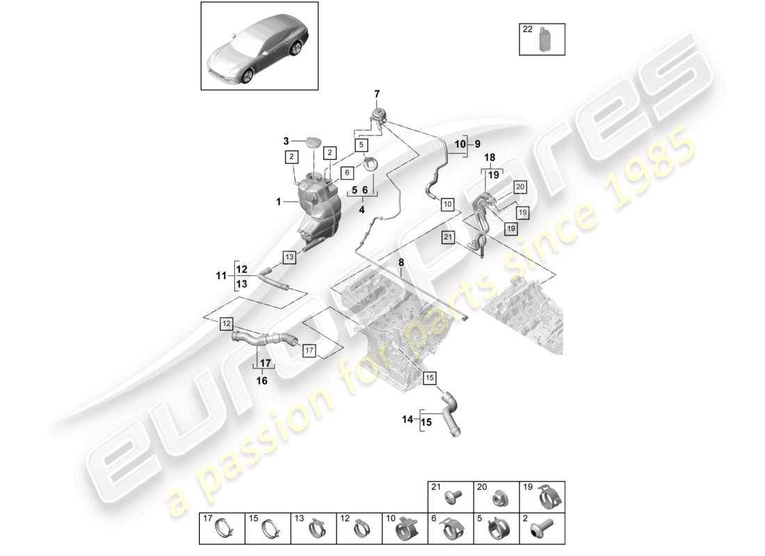 a part diagram from the porsche panamera parts catalogue
