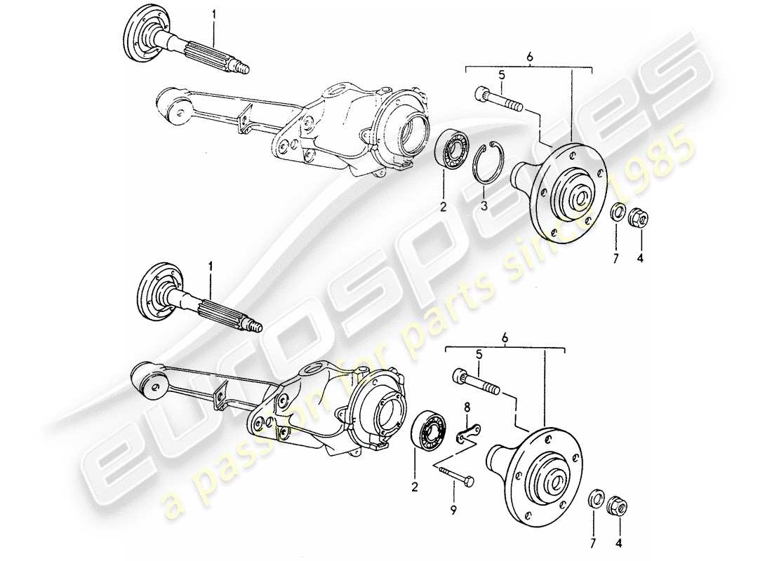 a part diagram from the porsche 968 parts catalogue